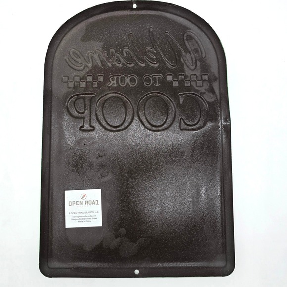 Open Road Brands Metal Sign Home Decor Green Welcome To Our Coop Chicken 11x7.5 - Picture 6 of 6